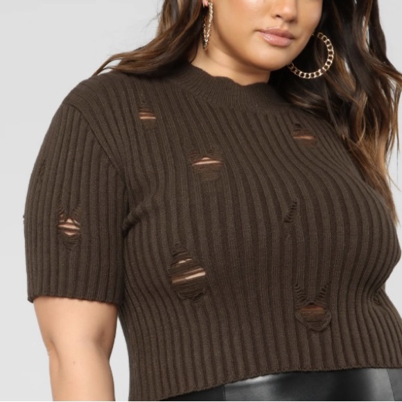 Distressed Semi-Cropped Sweater - Picture 2 of 3